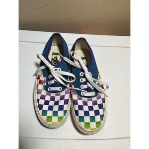 Vans Custom Rainbow Checkered  RXRX Skate Shoes Mens 4.5 Womens 6
